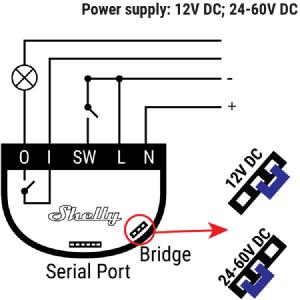 Schematic of Shelly 1 relay jumper pins